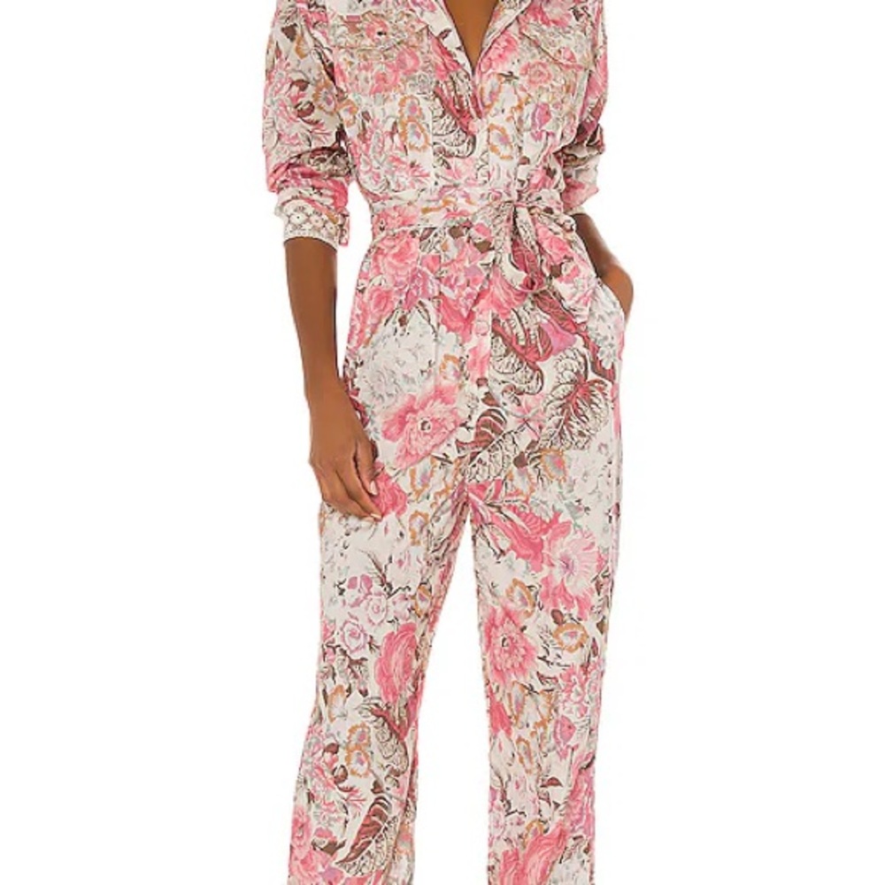 Love shack fancy Floral Pink Jumpsuit